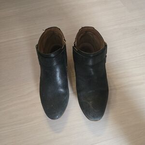 Clarks Black Leather Ankle Booties